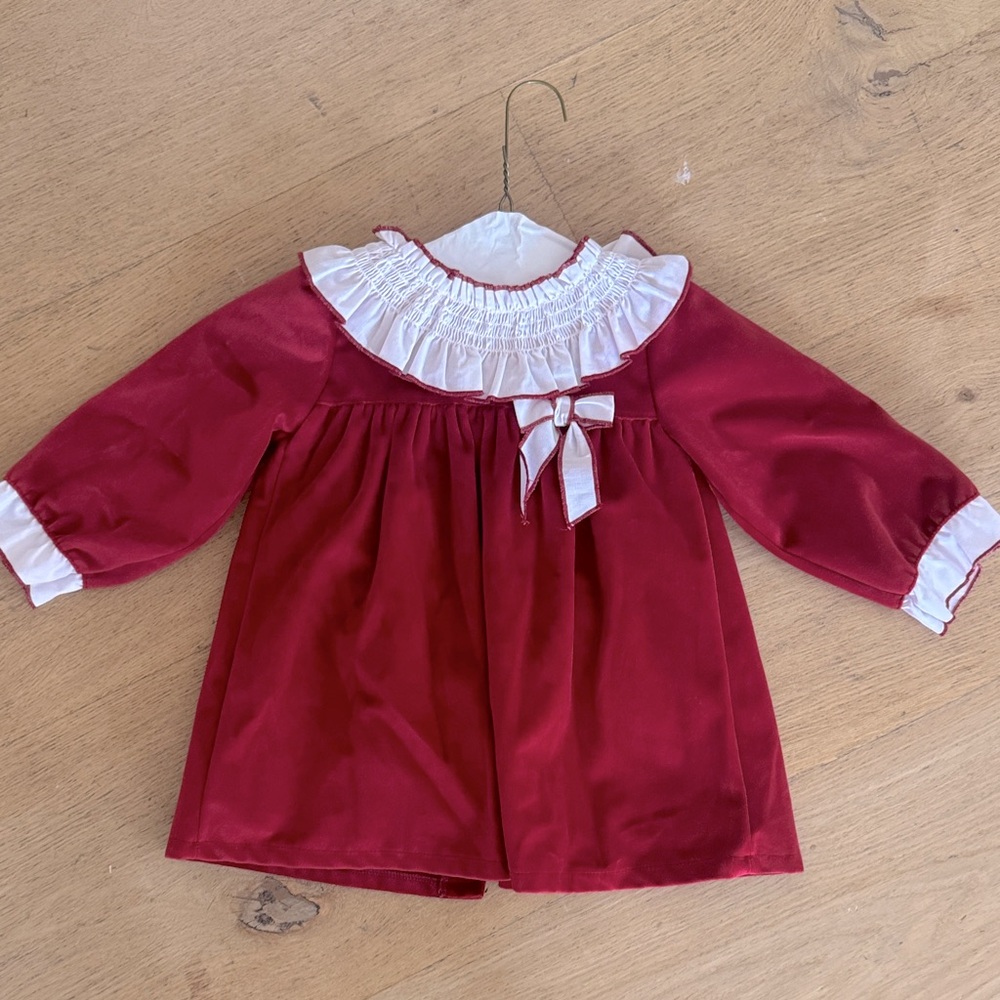 Babidu Red Velvet dress, worn once dry cleaned, size 2T